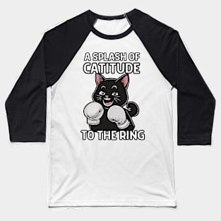 Boxing Cat Baseball T-Shirt